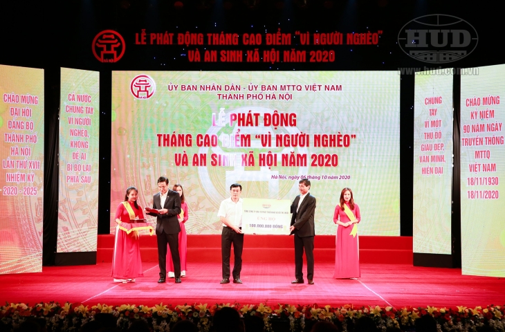 Tổng công ty HUD ủng hộ 100 triệu cho  “Vì người nghèo” của Tp. Hà Nội