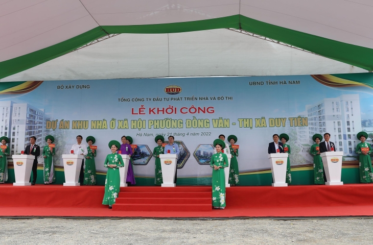 Tổng công ty HUD tổ chức khởi công xây dựng Dự án đầu tư xây dựng Khu nhà ở xã hội tại phường Đồng Văn, thị xã Duy Tiên, tỉnh Hà Nam