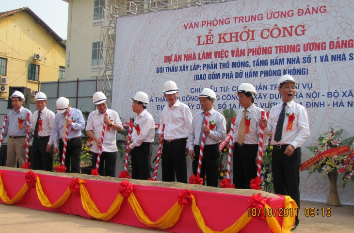 Một số hình ảnh lễ khởi công dự án nhà làm việc Văn phòng Trung ương Đảng