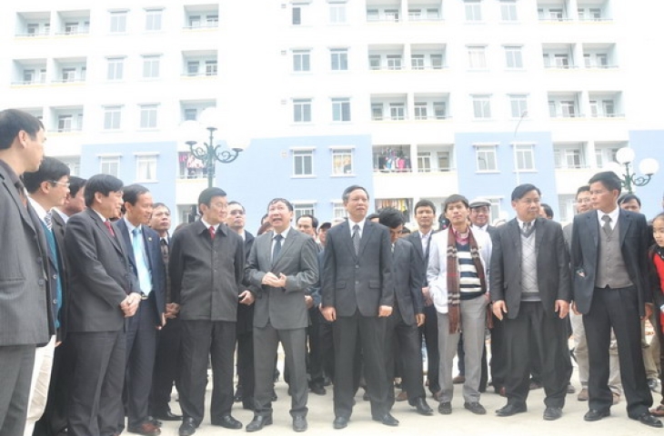 Chủ tịch nước cộng hòa XHCN Việt Nam Trương Tấn Sang thăm khu chung cư thu nhập thấp Phú Sơn do HUD4 làm chủ đầu tư