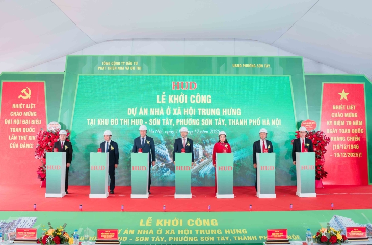 Tổng công ty HUD khởi công Dự án nhà ở xã hội Trung Hưng tại Khu đô thị HUD - Sơn Tây