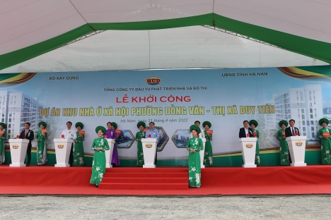 Tổng công ty HUD tổ chức khởi công xây dựng Dự án đầu tư xây dựng Khu nhà ở xã hội tại phường Đồng Văn, thị xã Duy Tiên, tỉnh Hà Nam